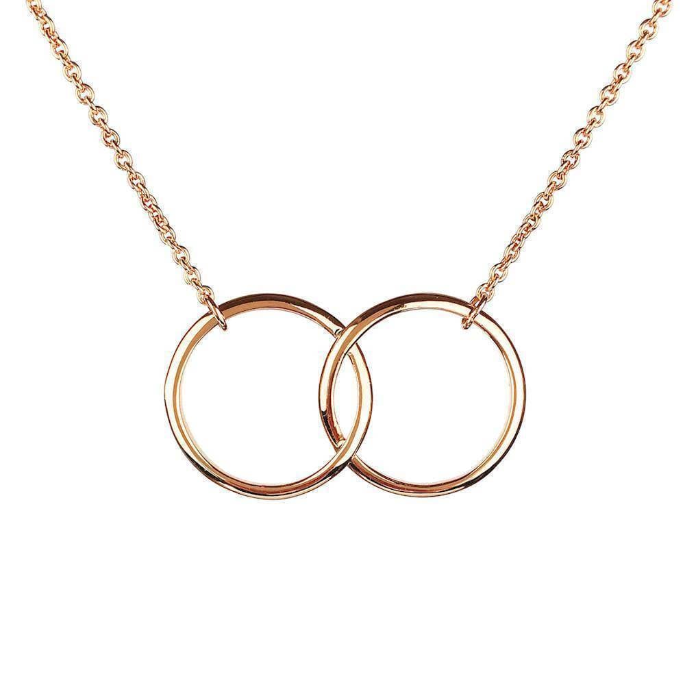 Silver/Golden Simple Double Ring Pendant Necklace/Choker for Girls/Women