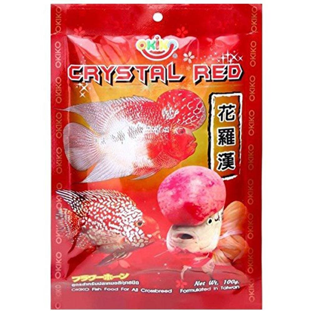 Okiko Crystal Red Aquarium Fish Food Flower Horn - 100g