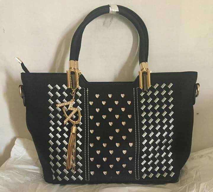 Branded Hand Bag - Black