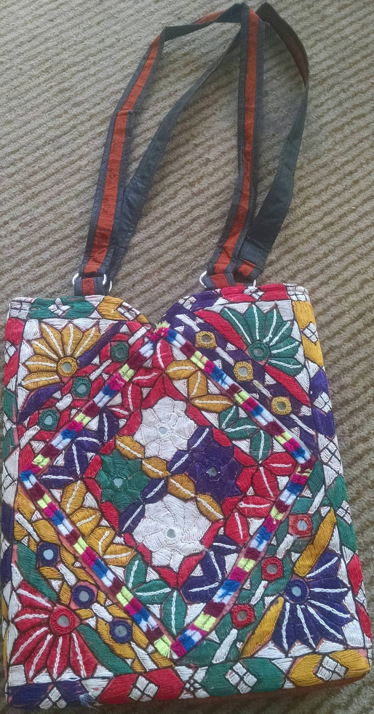 Fancy Embroidery Mirror Work Cross Body & Shoulder Bag For Girls