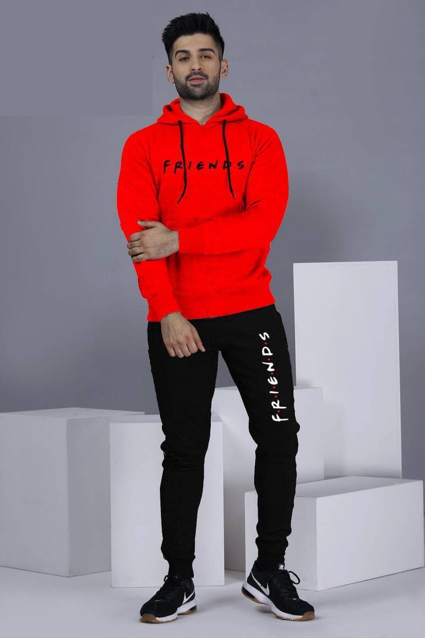 Winter Collection Hoodie Red Tracksuit For Men's - Friends