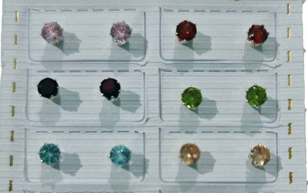 Earrings Set Of 6 Pairs For Girls Fashion Earrings Tops Studs Multicolor