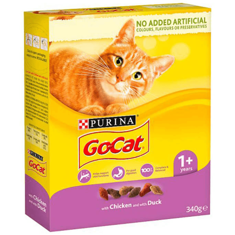 Purina Go-Cat  Adult Cat With Chicken & With Duck - 340g
