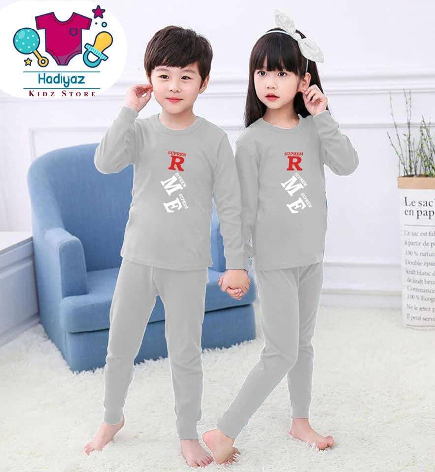 Fabulous Summer Collection Kids Nigh Suits Pack Of 2 - Light Grey Color