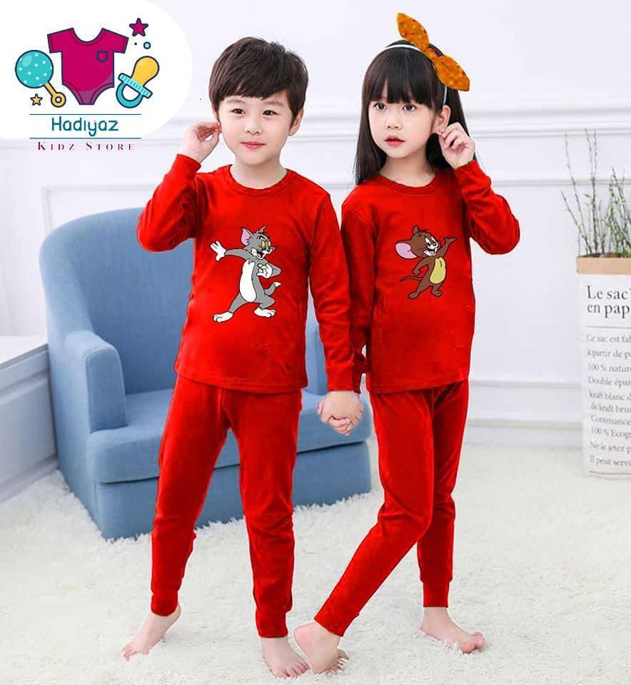 Attractive Summer Collection Kids Nigh Suits Pack Of 2 - Red Color