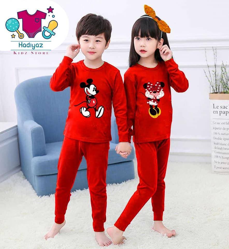 Majestic Summer Collection Kids Nigh Suits Pack Of 2 - Red Color