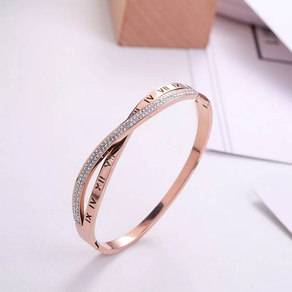 Classic Women's Bracelet Bangles for Women - Rose Gold Color