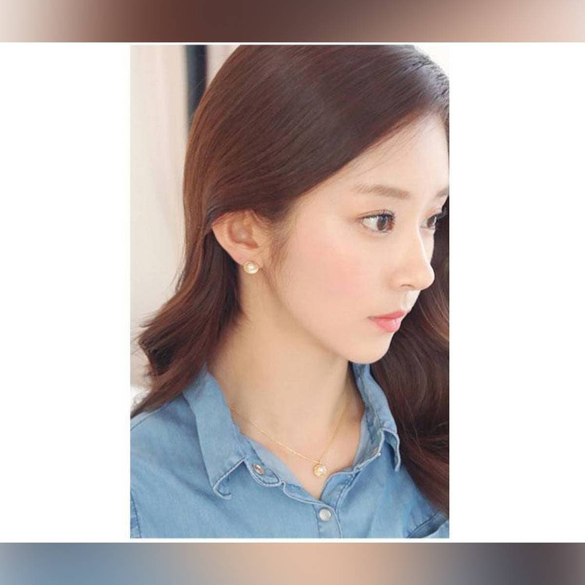 Simple Pearl Shell Shape Pendant Necklace Women Clavicle Short Jewelry - Skin Color