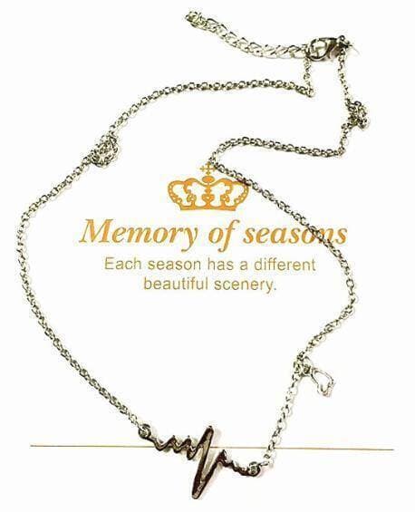 Simple Wave Heart Necklace Chic Ecg Pulse Charm Pendant