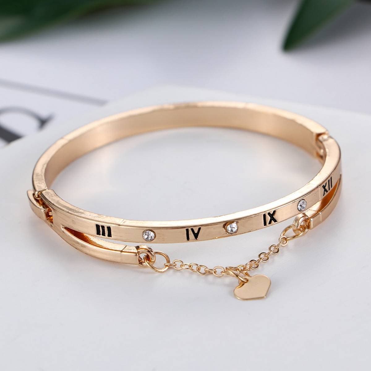 Luxury Rose Gold Stainless Steel Bracelets Bangles - Golden Color