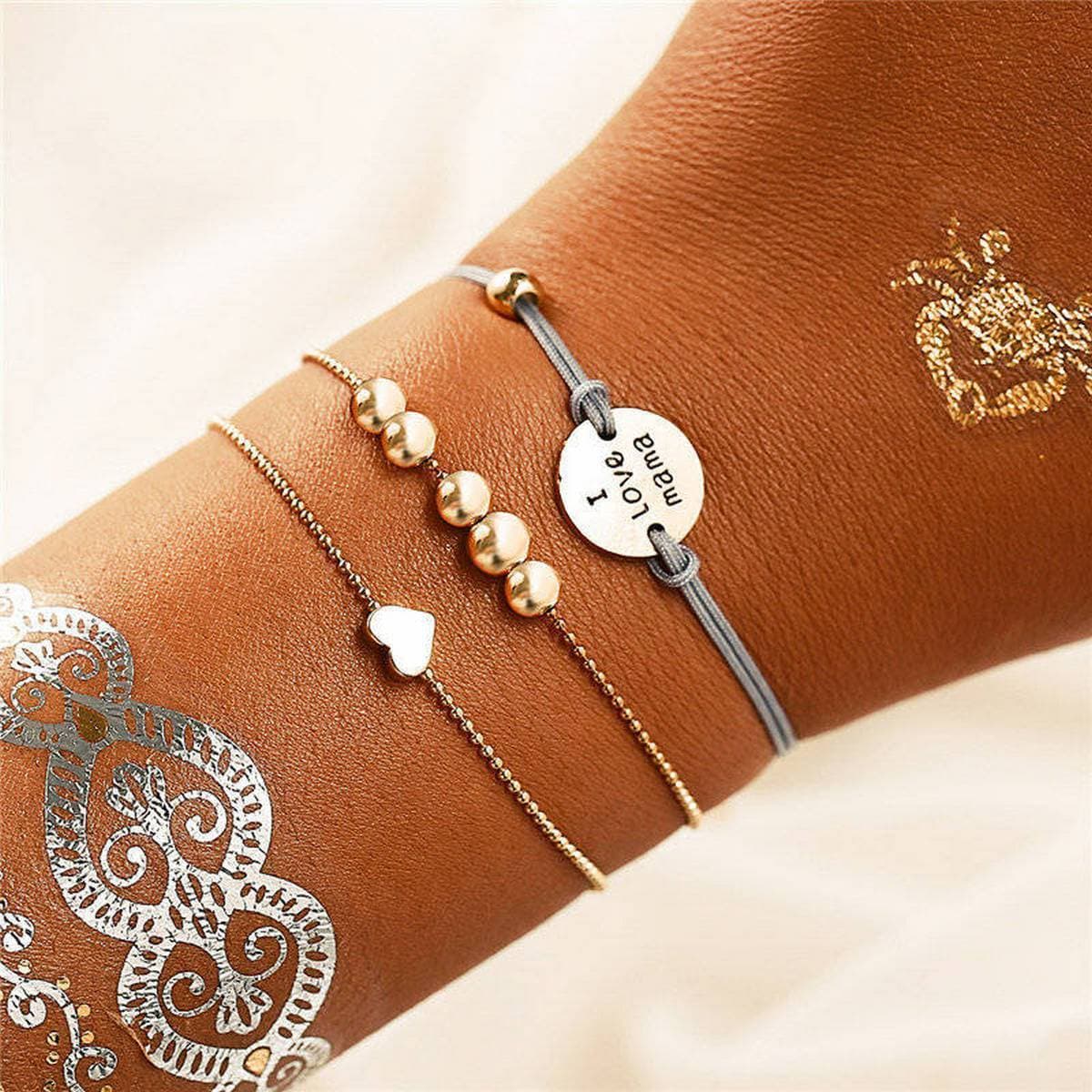 Geometric Stone Bracelet Set for Women For Mother love