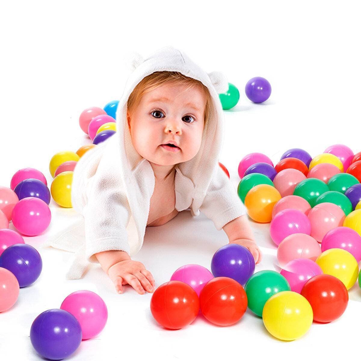 Pack of 12 - 25 - 50 Pcs - Soft Plastic Tent Balls Set - Multicolor - for Kids and Boys Toys