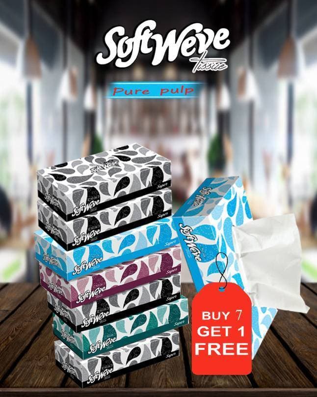 Pack of 8 Tissue paper Super Box (Buy 7 Get 1 Free)