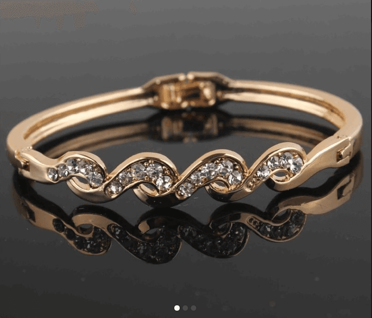 Gold Filled Twist Austrian Crystal Bracelet Bangle