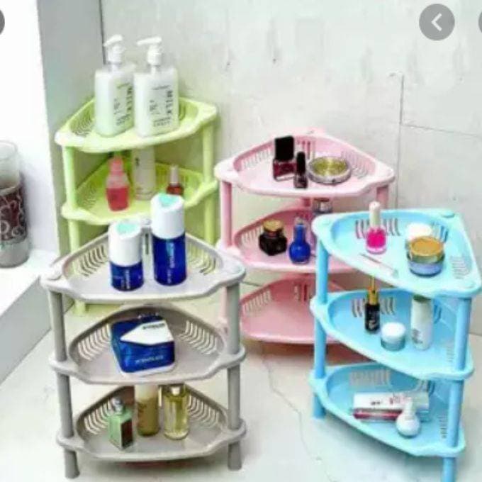 3 Layer Triangle Plastic Corner Rack Multipurpose