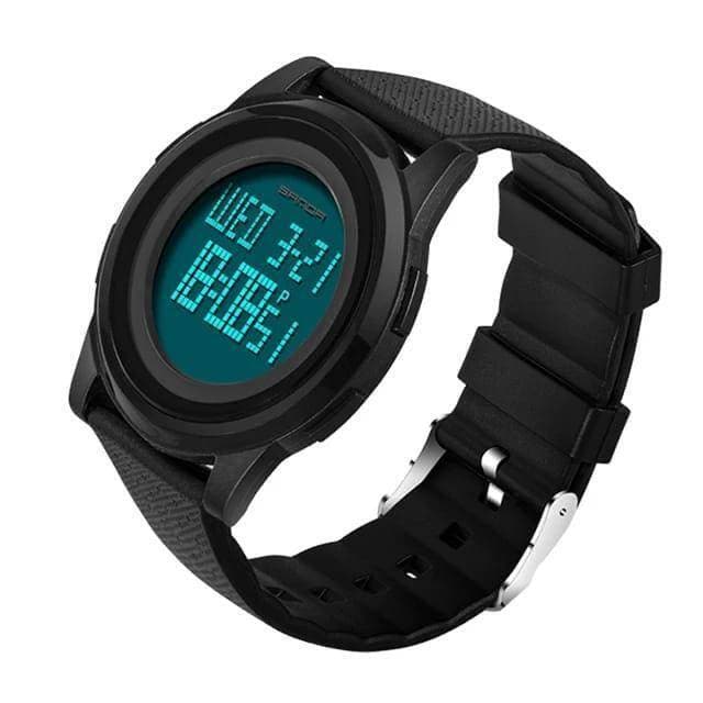 Sanda Watch For Men - Black, Soft Rubber Belt
