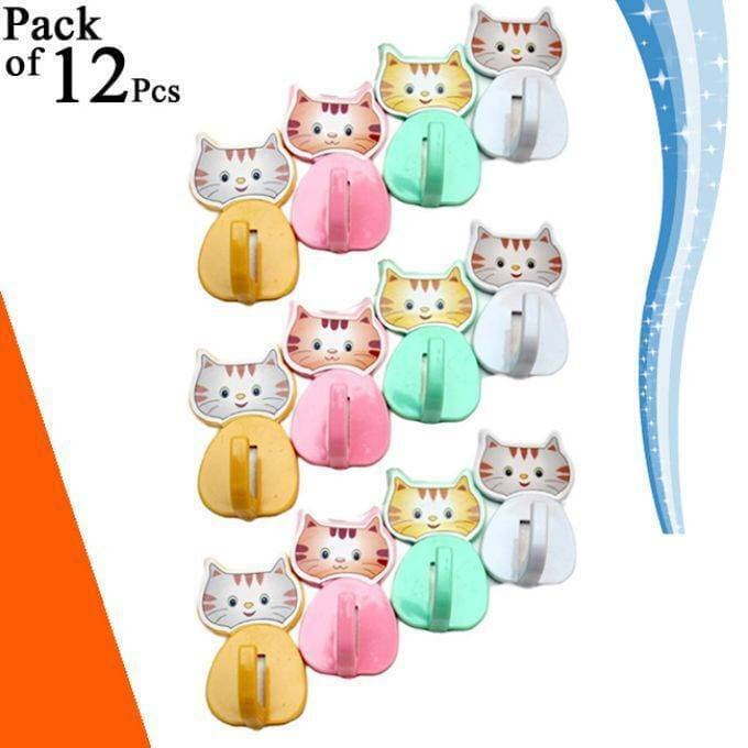 Pack of 12 Pcs Kitchen & Bathroom Multipurpose Kitty Wall Hanging Hooks