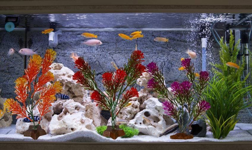 Pack of 2 Artificial Green large Underwater Plant Grass With Stone For Aquarium Fish Tank