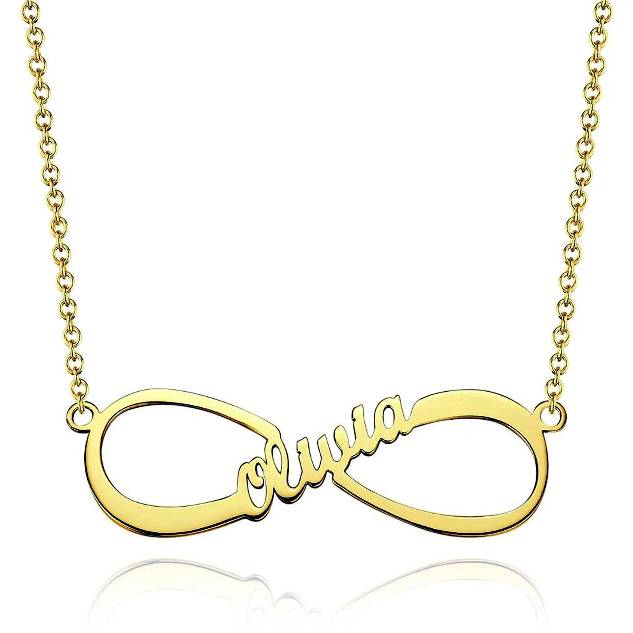 Sterling Silver 925 Infinity Single Name Necklace