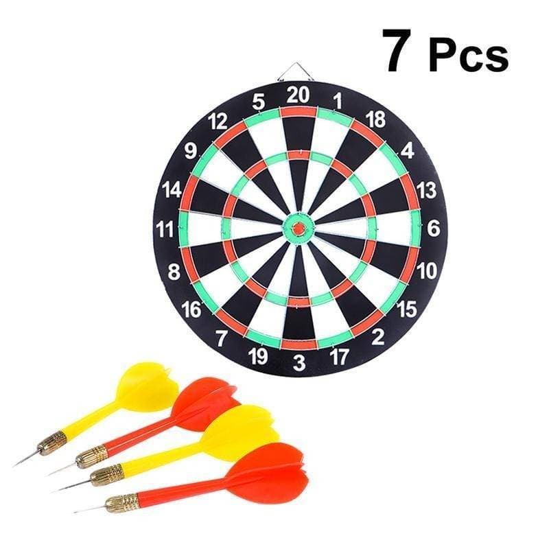 7 Darts & Darts Board Sports Exercise Double Sided Bullseye Target Game - 18 Inches