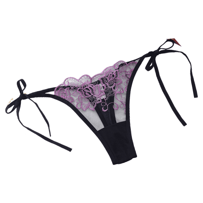 New Sexy Embroidered Strapless Transparent T Pants