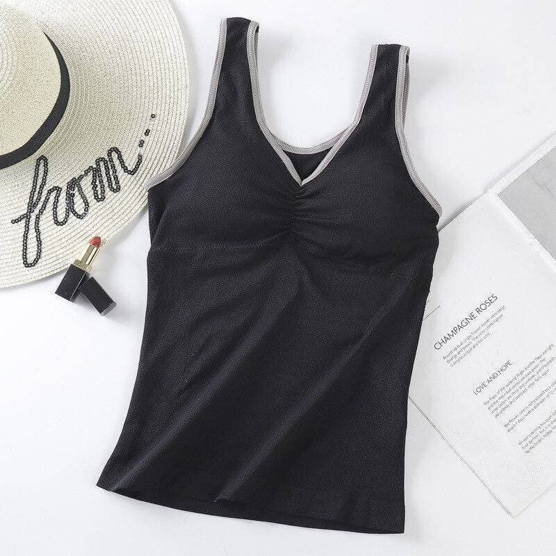 Seamless Tube Top Camisole With Wire Free Push Up Bra Female Tank Top - 1128