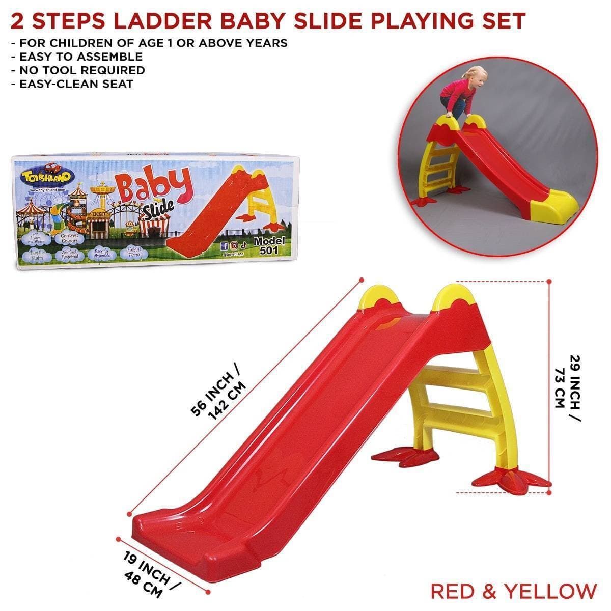 Kids Smooth 2 Steps Toddler Slide Easy Set Up Play Set