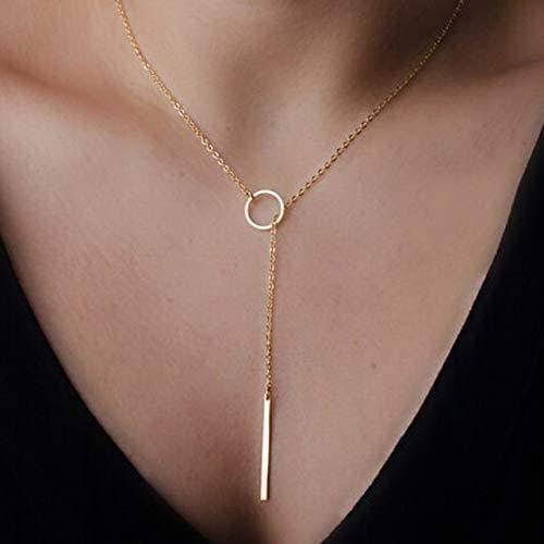 Pendant Simple Delicate Jewelry 14k Gold Plated Necklace Stainless Steel Holiday Gift