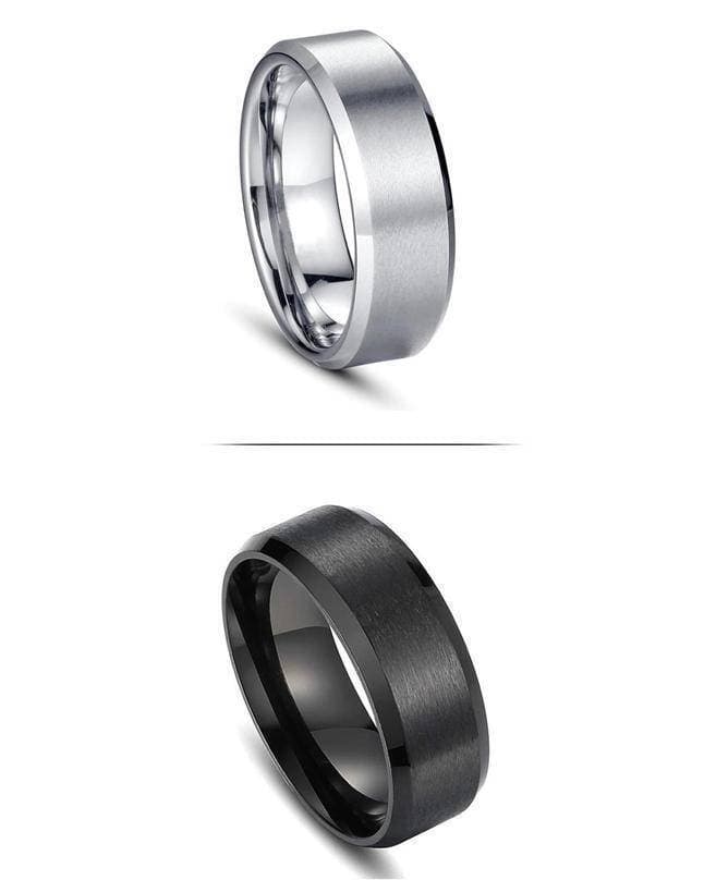 Black Ring Steel Punk For Men - 1 Piece