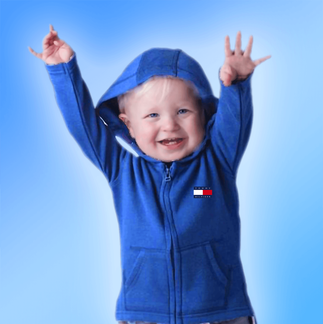 Pocket Logo Zip-Up Hoodie For Boys - 1-Piece