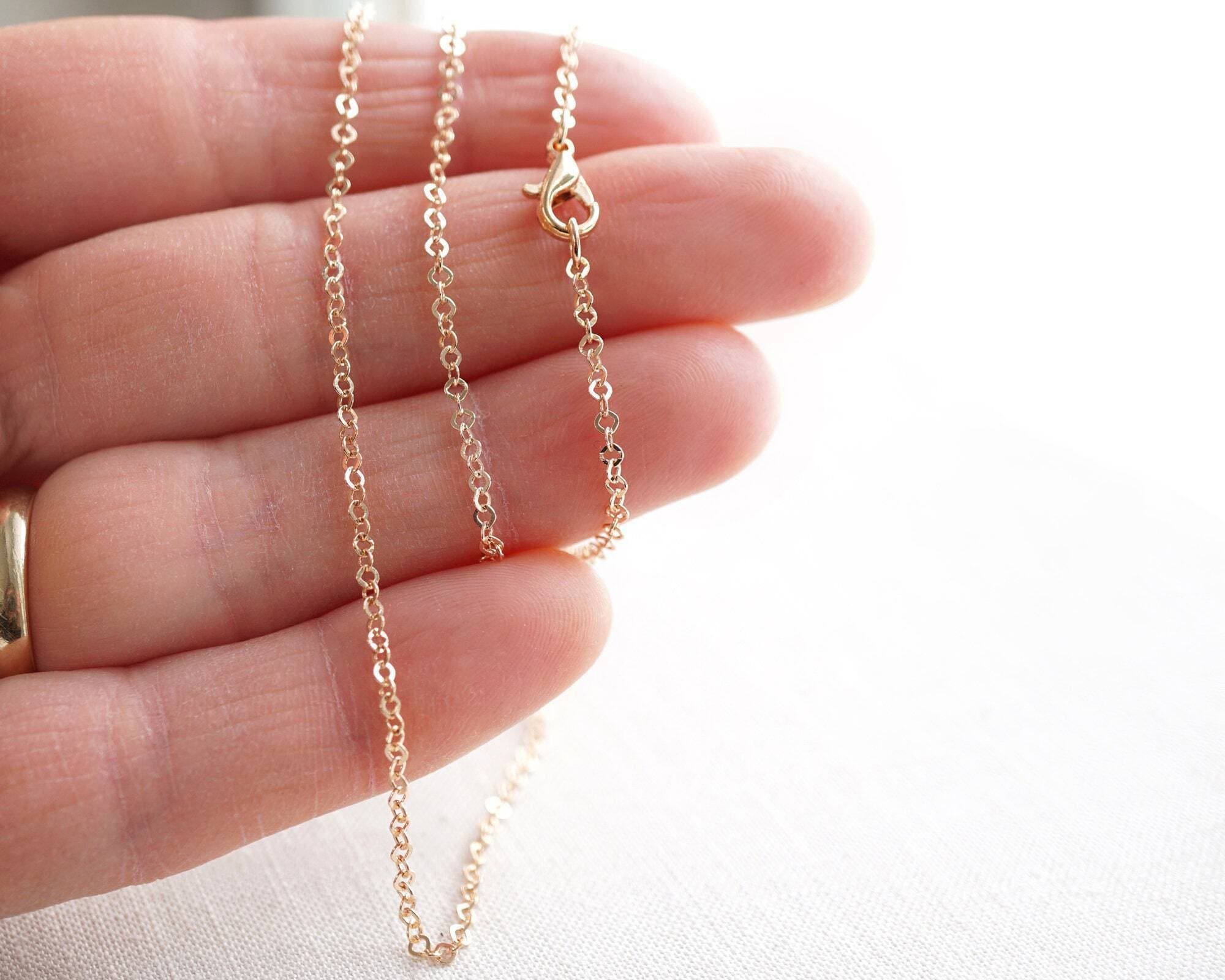 Stainless Steel Thin Chain Neckless For Girls - Golden