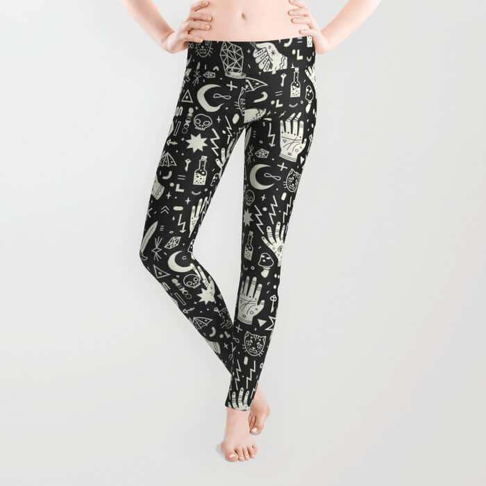 Witchcraft Leggings Jersey Fabric For Ladies