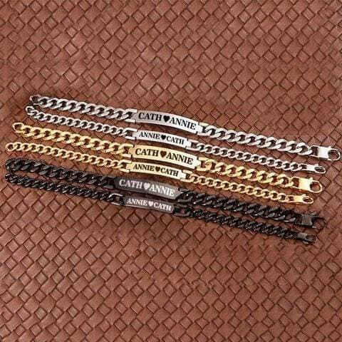 Customized Name ID Bracelet For Couple - Pack of 2 Pieces