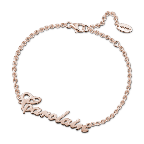 Customized Name Pink Bracelet For Women