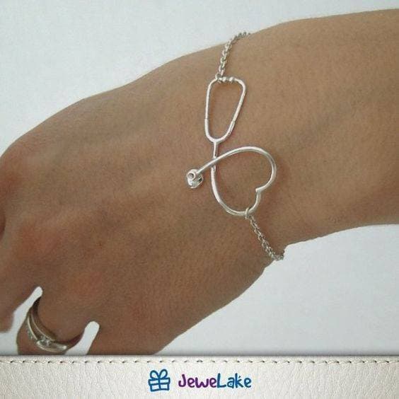Silver Color Heart Style Bracelet For Men