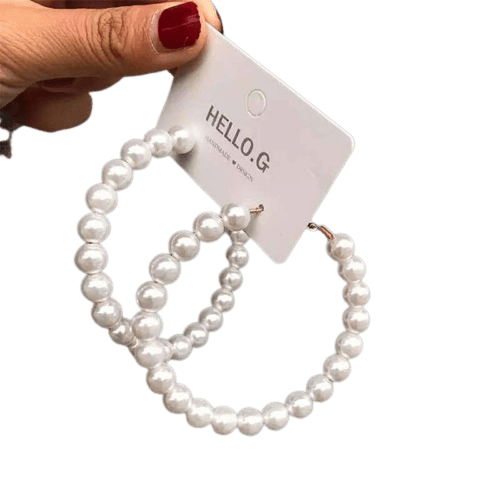 New Arrival Fashion Pearl Hoop Earrings For Girls