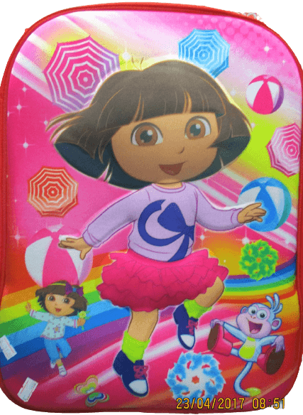 3D-Cartoon Character Dora School Bag - Red