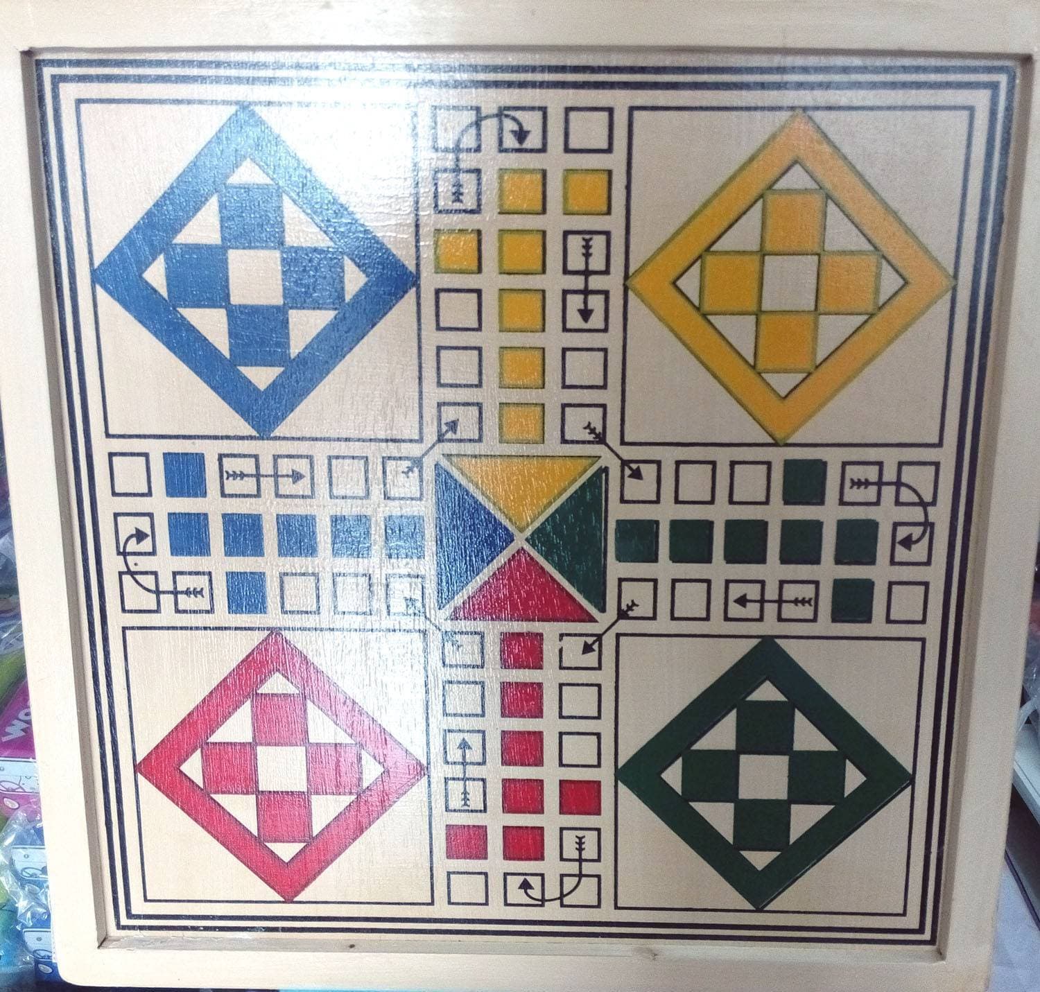 High Quality Large size 4-player Wooden Ludo TR12422018