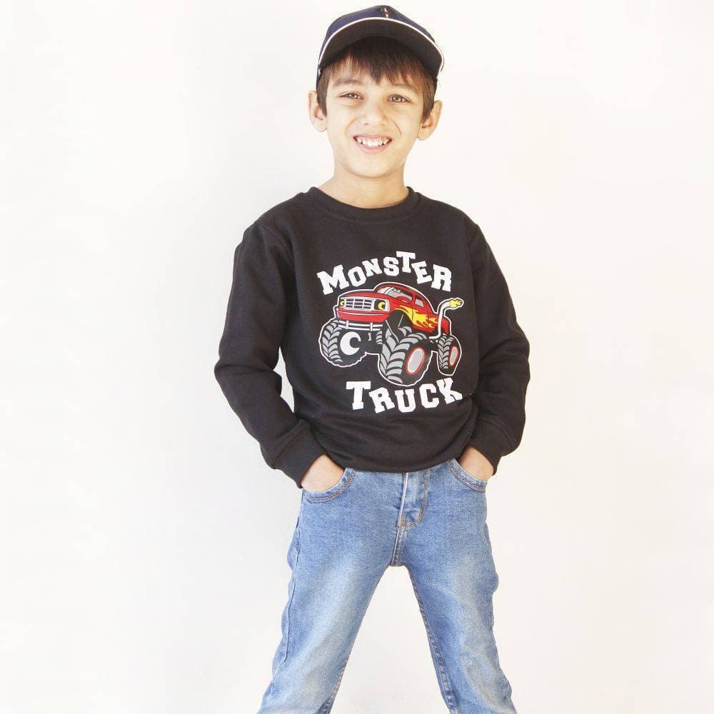 The Shop - Monster Truck Black Sweatshirt For Boys & Girls Kids