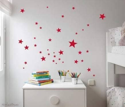 Pack 100 Red Star Sticker For Room Decoration Wall Decoration Stars