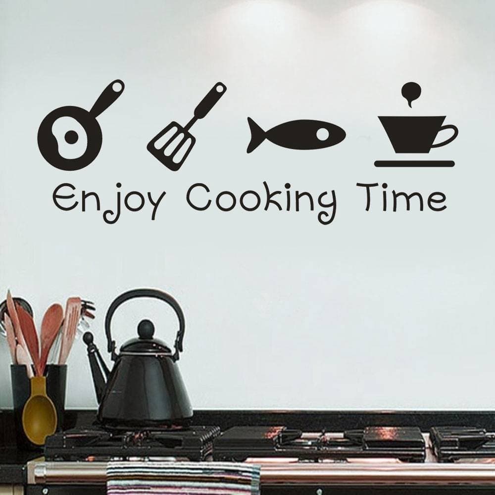 Enjoy Cooking Time Kitchen Wall Sticker Wall Decoration Girls Kichen Stickers