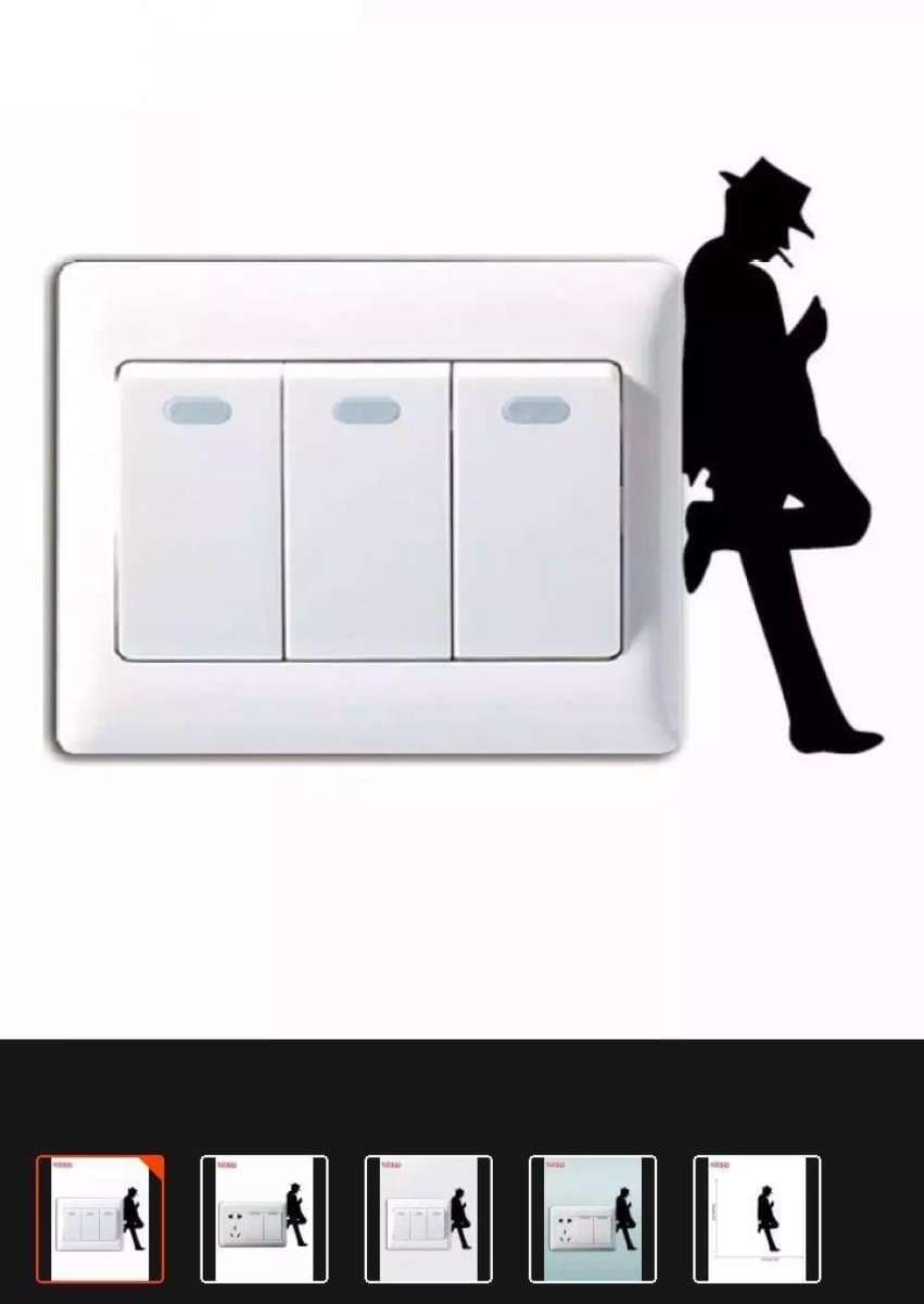 Man Switchboard Wall Sticker Switch Board Stickers