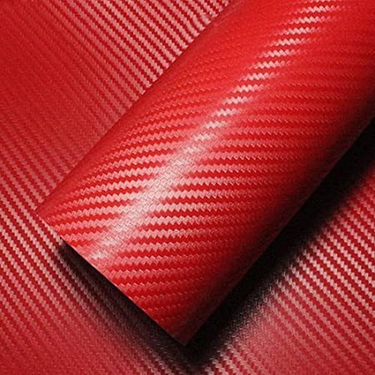 12 X 36 Red 3D Carbon Fiber Sticker Paper 3D Vinyl For Cars And Bikes