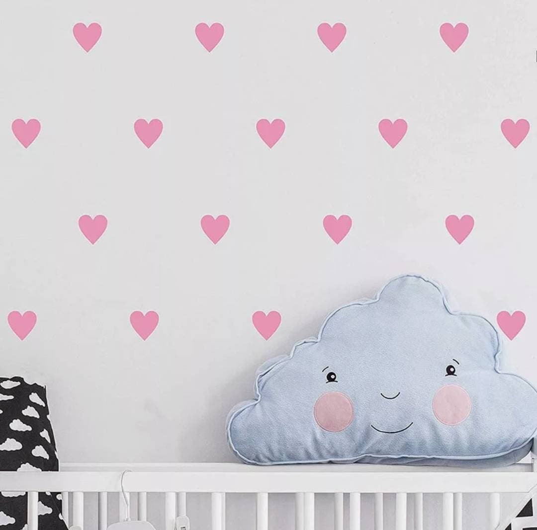 Pack Of 50 Hearts Stickers Pvc Multi Colours Wall Stickers