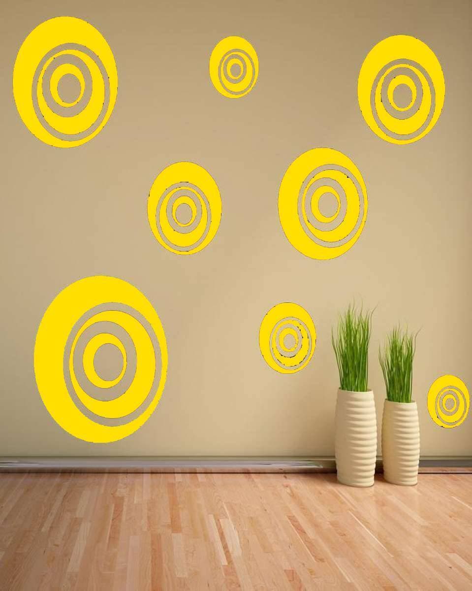 Pack of 8 - Multiple Colourfull Circle Wall Circle Stickers Wall Decoration