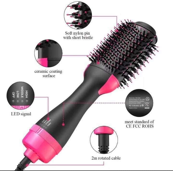 Hot Air Brush Straightening Hair Dryer Comb