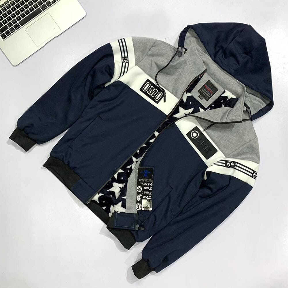 OMO Jacket With Hoodie - Blue Grey