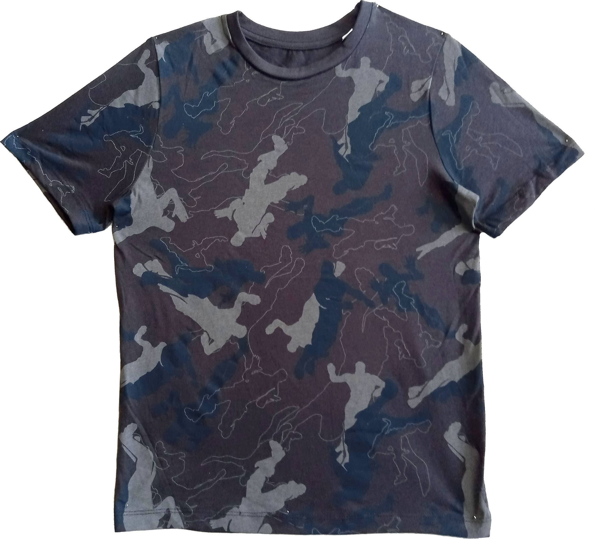 Army Style Cotton T-Shirt  Round Neck - Black
