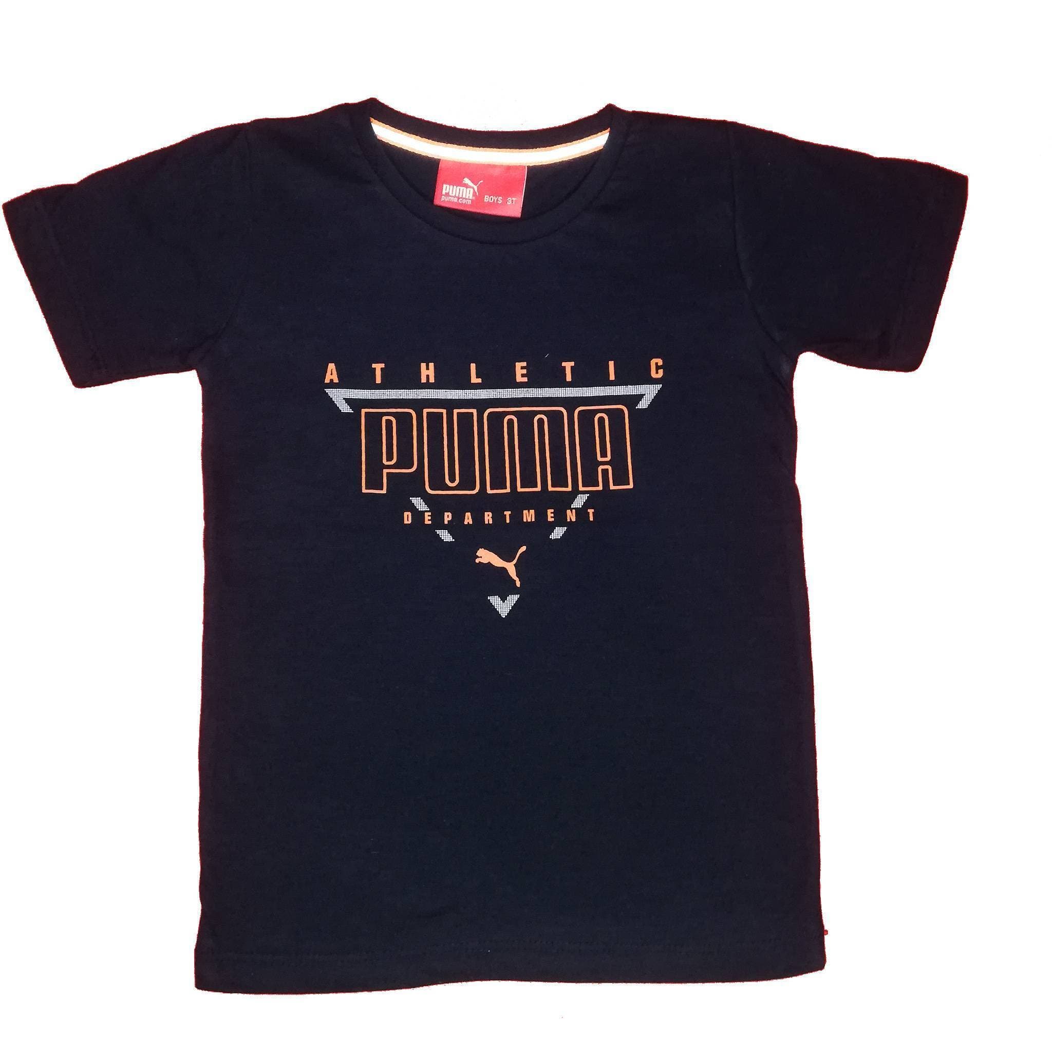 Puma Round Neck Cotton Fabric Shirt - Dark Blue