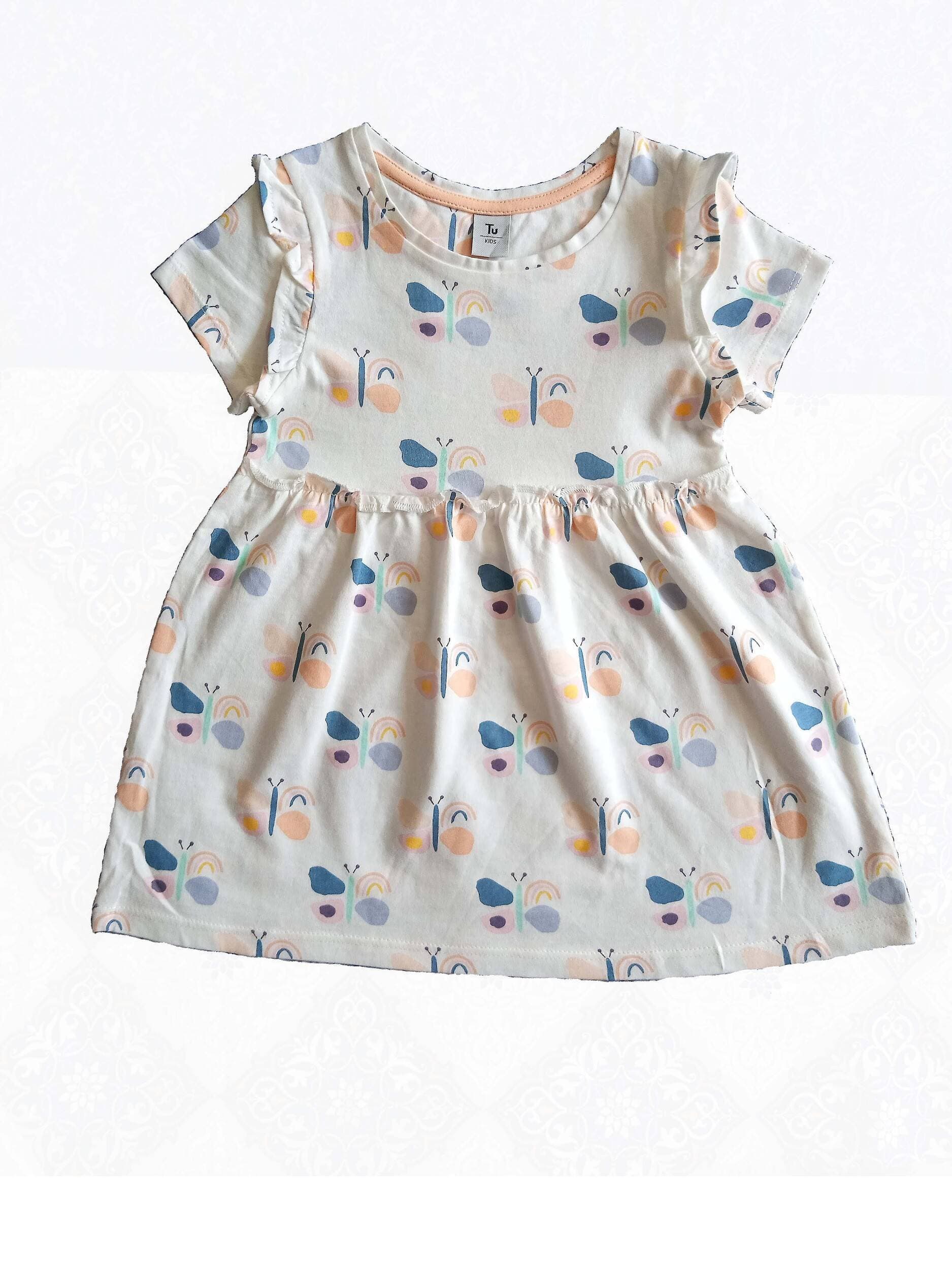 Tu Kids White Printed Frock For Girls - White